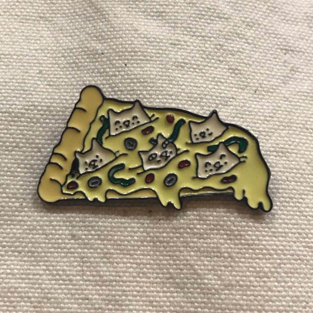 Cats on Pizza Enamel Pin